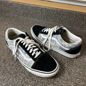 VANS English Lavender Tie Dye Suede Canvas Shoes Womens 12 Low Lace Up Mens 10.5